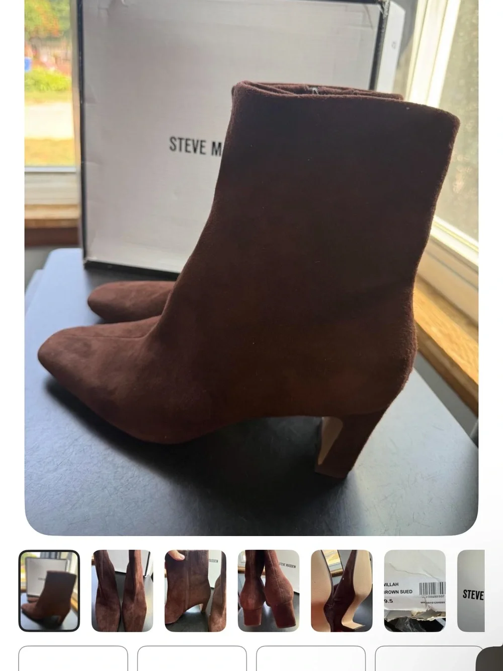 Steve Madden Dark Brown Suede Ankle Boots